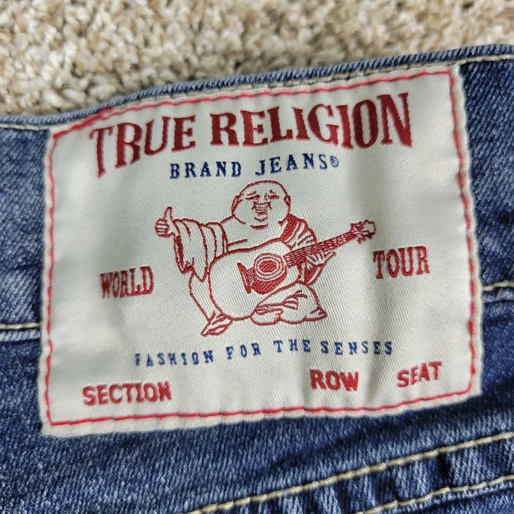 True Religion Geno Relaxed Slim Mens 38 Blue Denim Stretch 5 Pocket Jeans